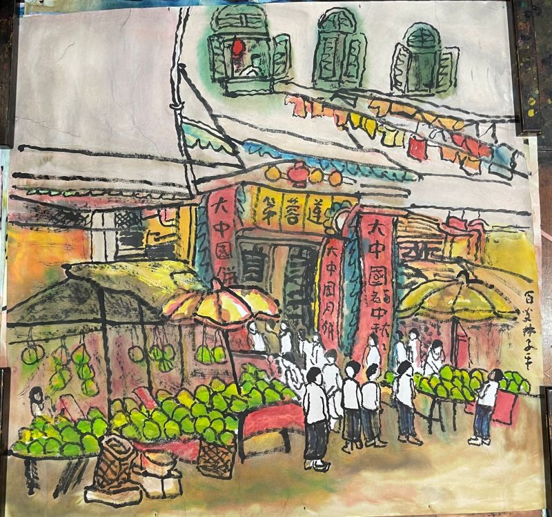 Nilesh Dhole - My hand work Illustration of market